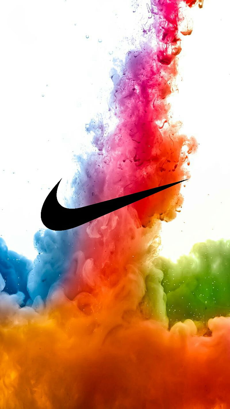 Nike, color, explosion, rainbow, HD phone wallpaper