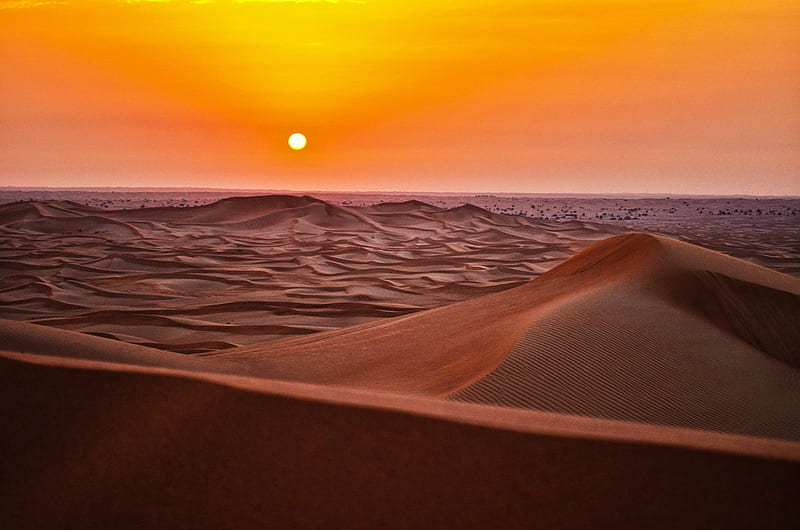 Sandscape , sandscape, sand, desert, nature, sunrise, sunset, HD wallpaper