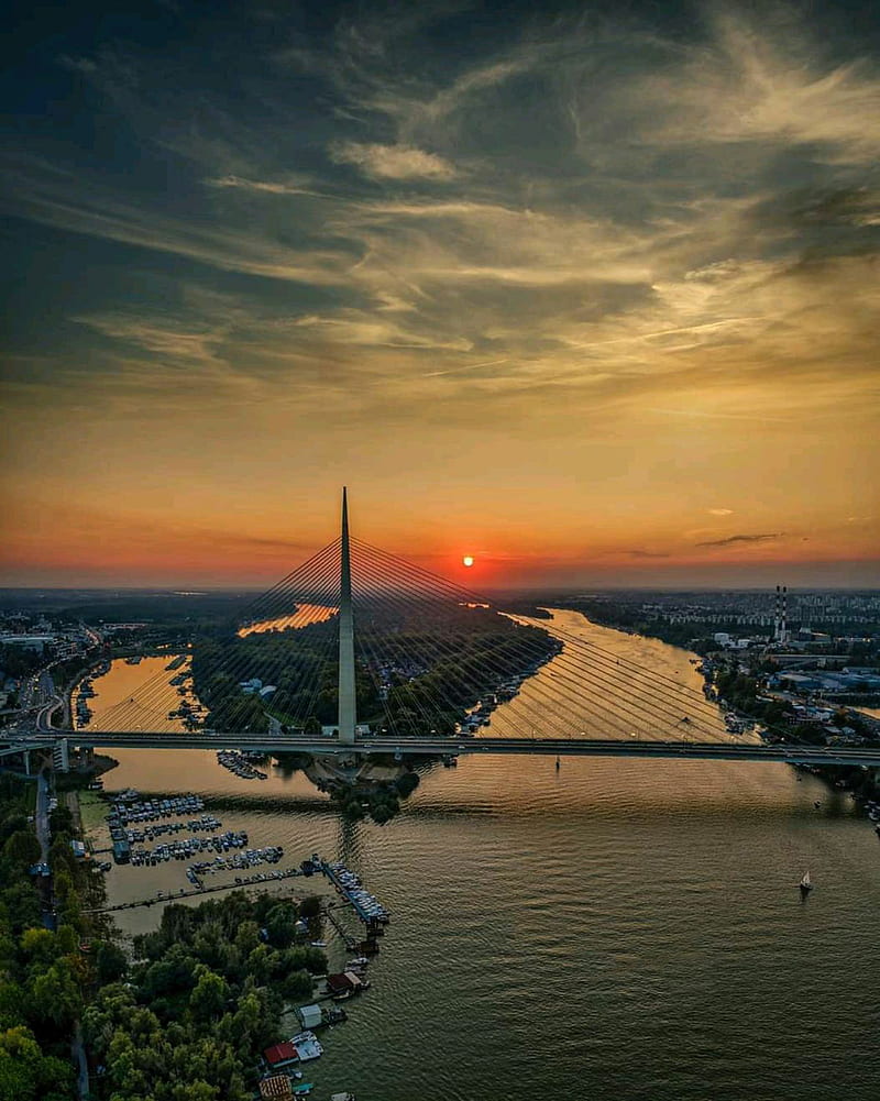 Beograd, sunsets, HD phone wallpaper
