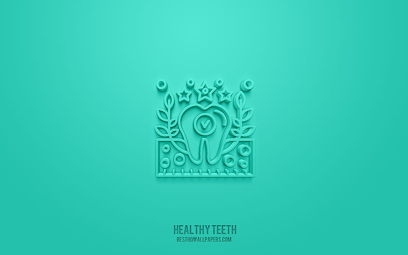Dientes sanos icono 3d, verde, símbolos 3d, dientes sanos, iconos de  odontología, Fondo de pantalla HD | Peakpx