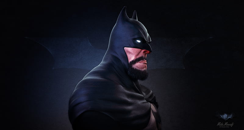 Bearded Batman New, batman, superheroes, digital-art, artwork, behance, HD wallpaper