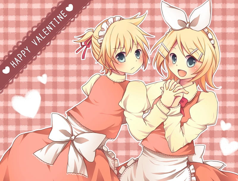 good anime drawings for valentines day kagamine rin and len