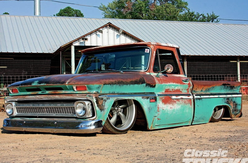 Chevrolet, chevy, lowered, truck, pickup, HD wallpaper