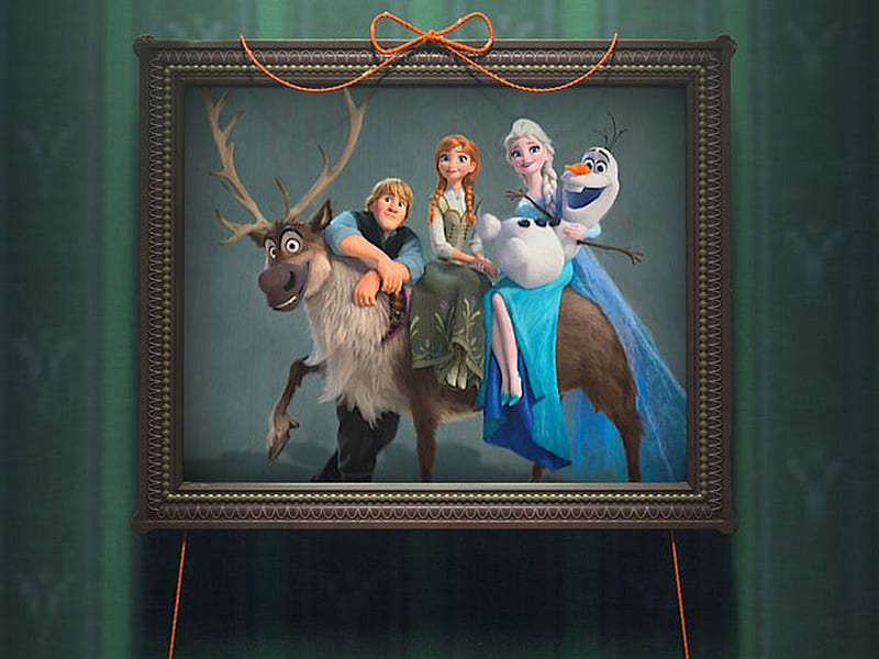 Frozen Fever (2015), summer, reindeer, poster, anna, elsa, movie, vara, olaf, fantasy, green, frozen fever, HD wallpaper