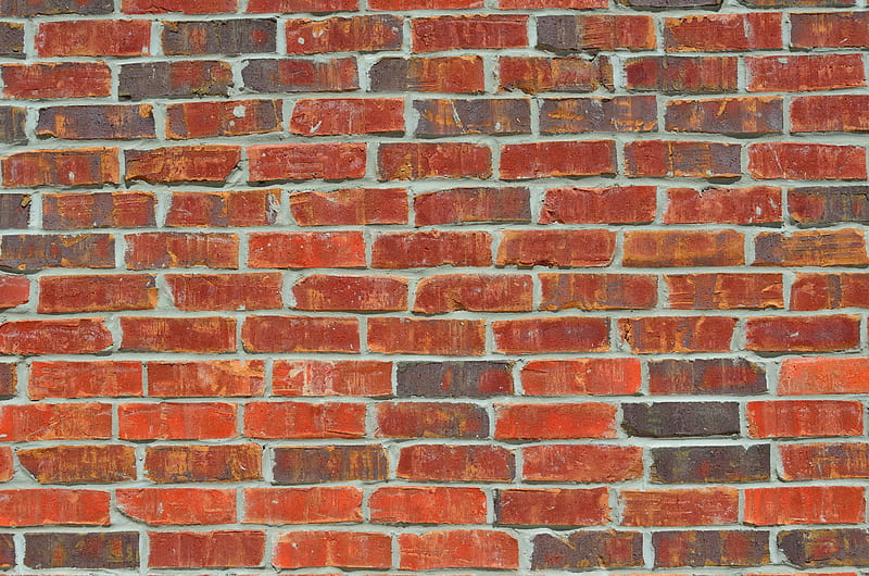 wall, brick, surface, texture, red, HD wallpaper