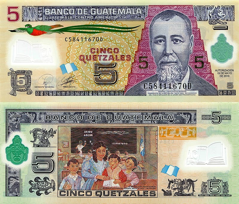 Guatemala 5 Quetzales, Guatemala, 5 Quezales, Notaphily, Banknotes, HD wallpaper