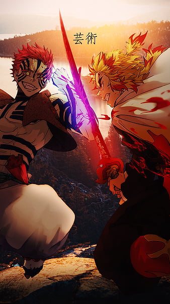 Download imagens 4k, Rengoku Kyoujurou, batalha, Kimetsu No Yaiba