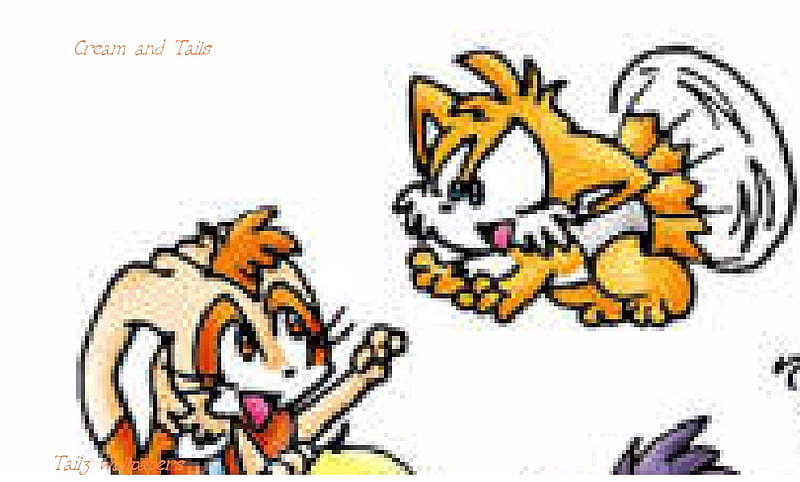 Cream and Tails, cream color, orange, tails, video games, yellow, cream, HD wallpaper