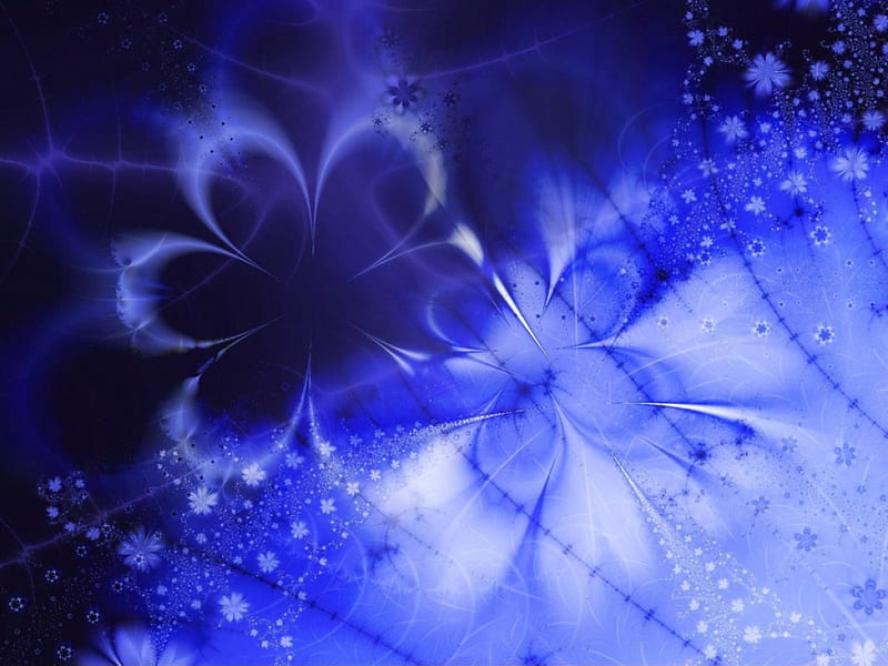 Floral, blue, fractal, HD wallpaper | Peakpx