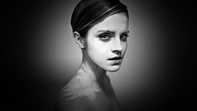Emma Watson Glamour Portrait, celebrities, glamour, actrice, people, portrait, black and white, emma watson, HD wallpaper
