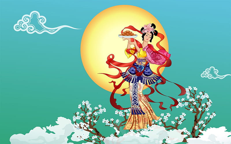 Chang-e flies to the moon- Mid-Autumn Festival special edition 05, HD wallpaper