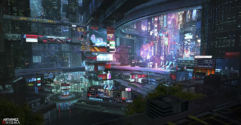 City, Sci Fi, Cyberpunk Cityscape, HD wallpaper