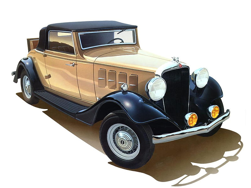 1933 Essex (Hudson) Terraplane cabriolet, cabriolet, background, car, white, essex, classic, old, HD wallpaper