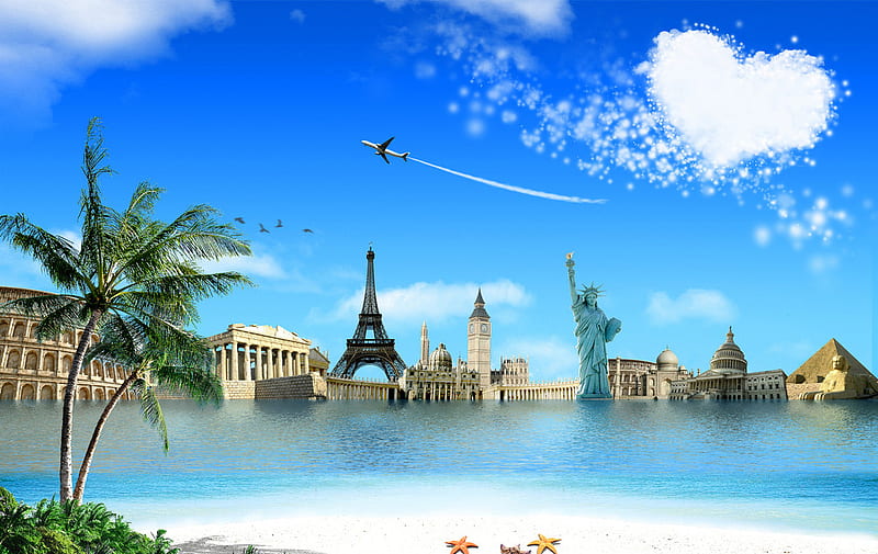 travel, tower, love, london, paris, eifel, HD wallpaper