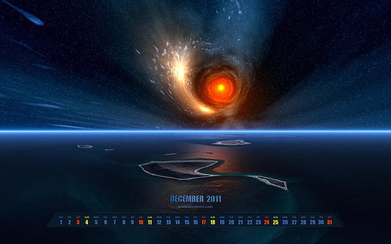 Fireball-December 2011-Calendar, HD wallpaper