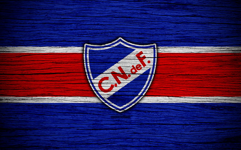 Nacional FC, logo, Uruguayan Primera Division, emblem, wooden texture, Uruguay, Club Nacional de Football, football, soccer, FC Nacional, HD wallpaper