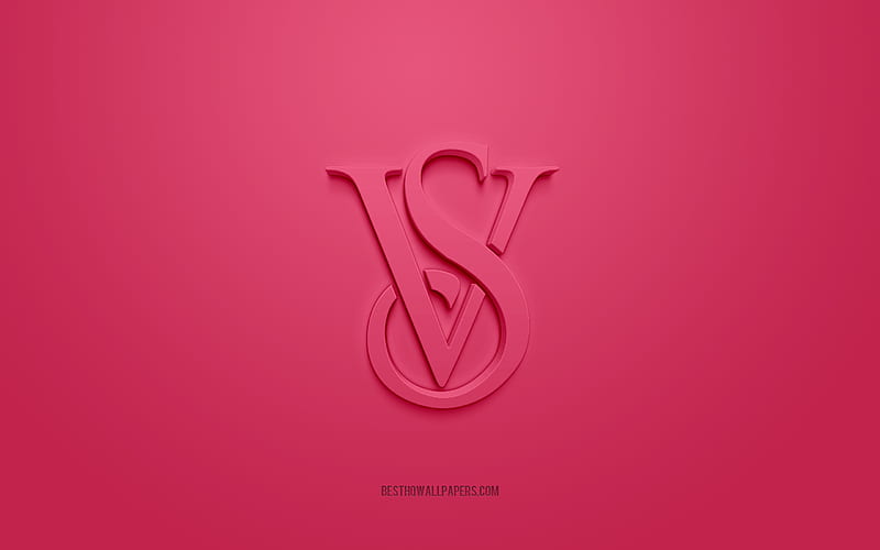 Victorias Secret logo, pink background, Victorias Secret 3d logo, 3d art, Victorias Secret, brands logo, pink 3d Victorias Secret logo, HD wallpaper