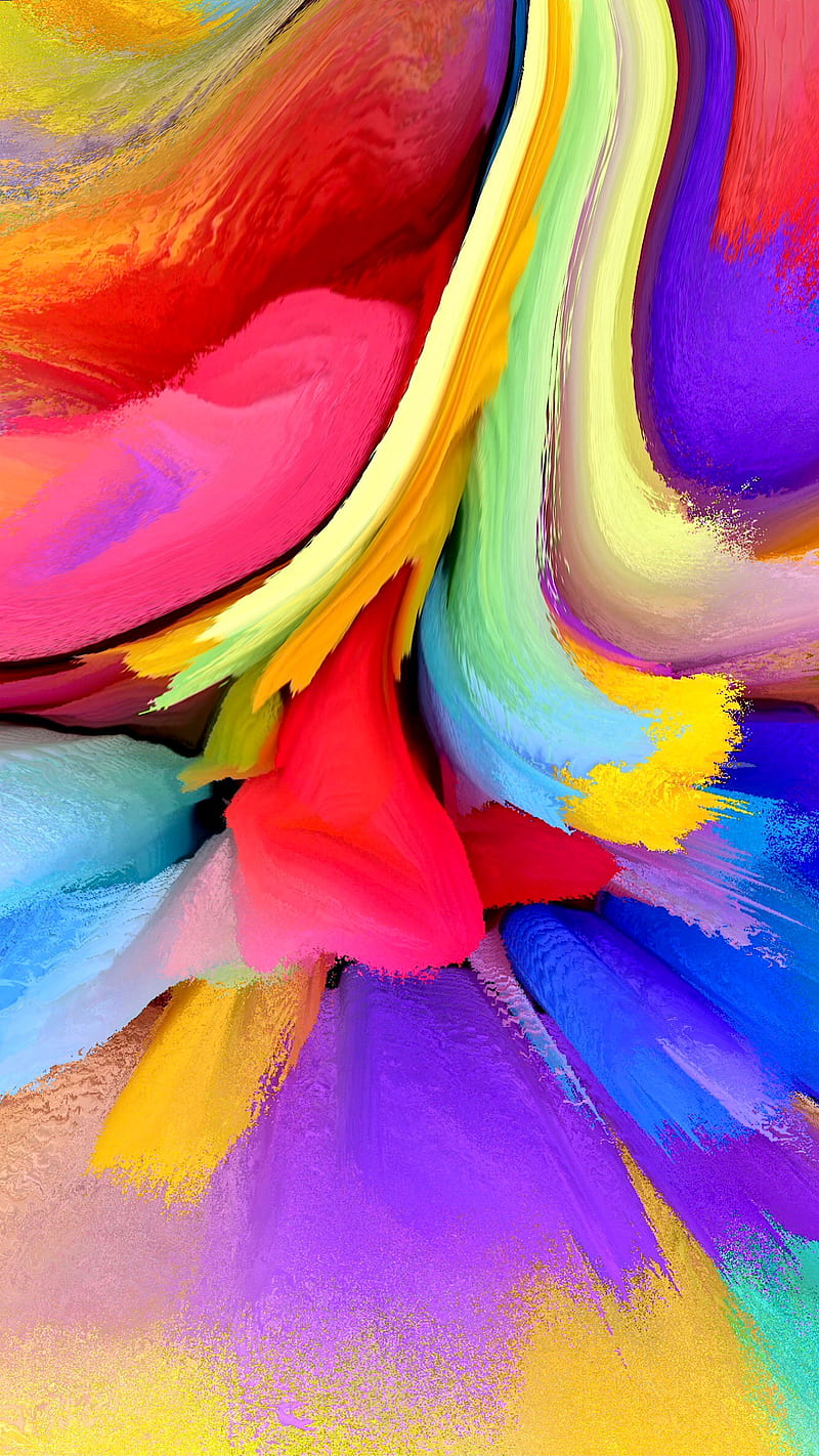 “Color Splash”, abstract, bold, bright, color, color splash, flowing color, fluid, oil painting, spikes, trending, HD phone wallpaper