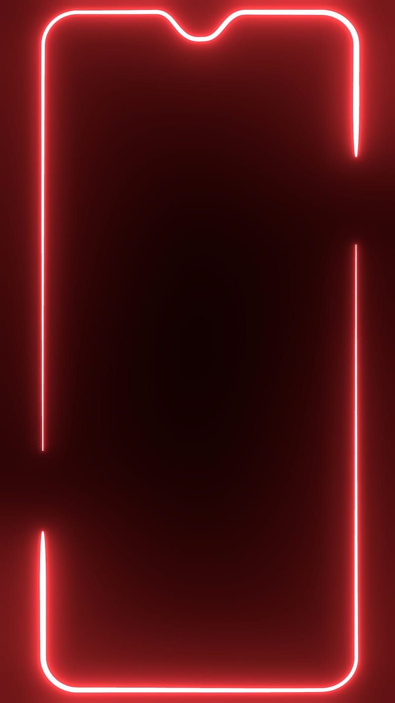 Red OnePlus Lights, amoled, black, border, dark, light, notch, one plus, samsung, HD phone wallpaper