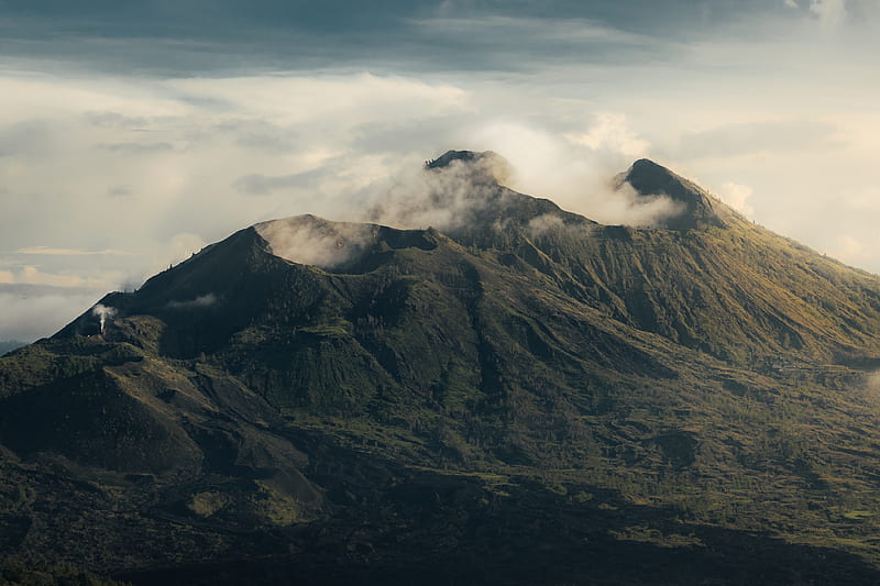 Bird's Eye View Of Volcano, HD wallpaper