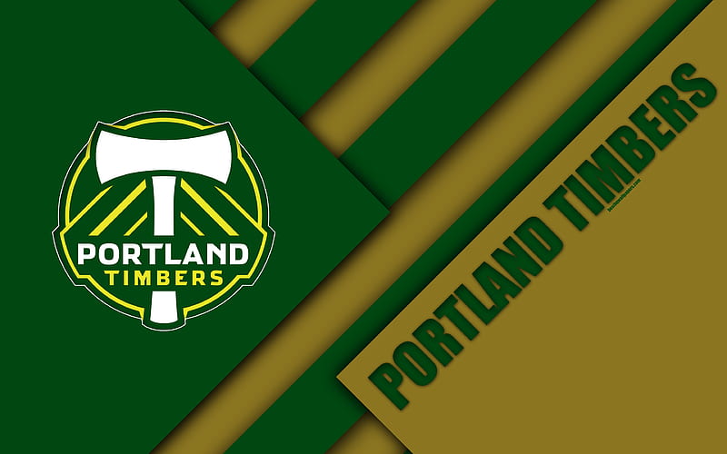 Portland Timbers, material design logo, green brown abstraction, MLS, football, Portland, Oregon, USA, Major League Soccer, HD wallpaper