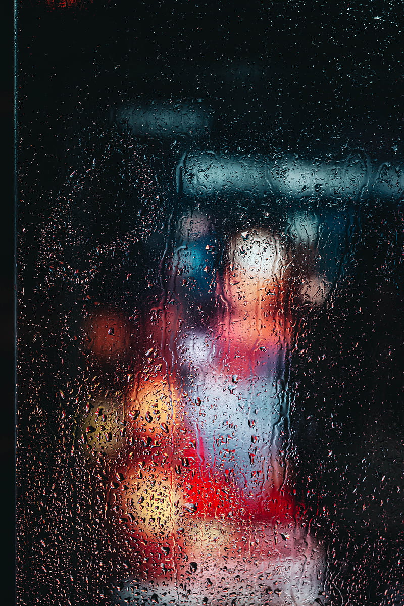 glass, wet, macro, drops, rain, HD phone wallpaper