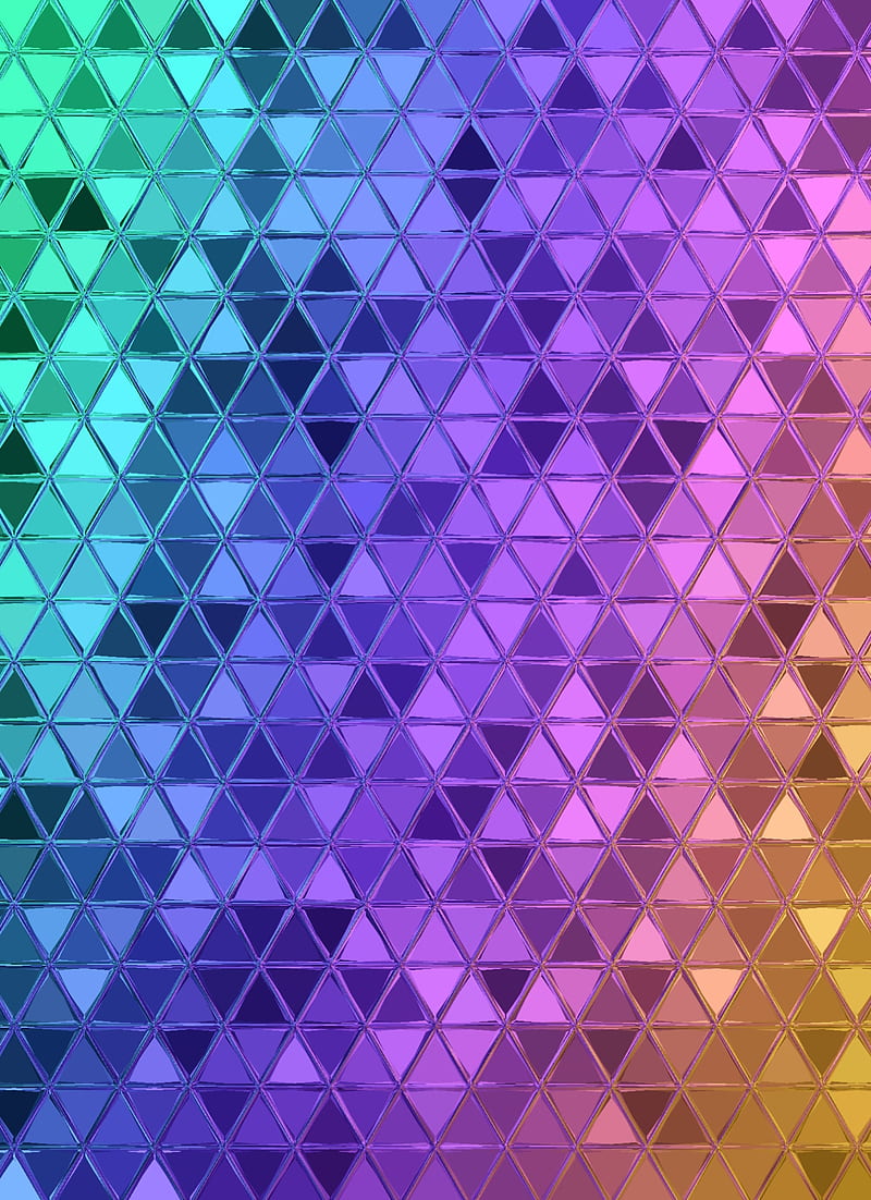Sunset Tiles, colorful, glass, pattern, rainbow, shine, triangle, triangles, tropical, HD phone wallpaper