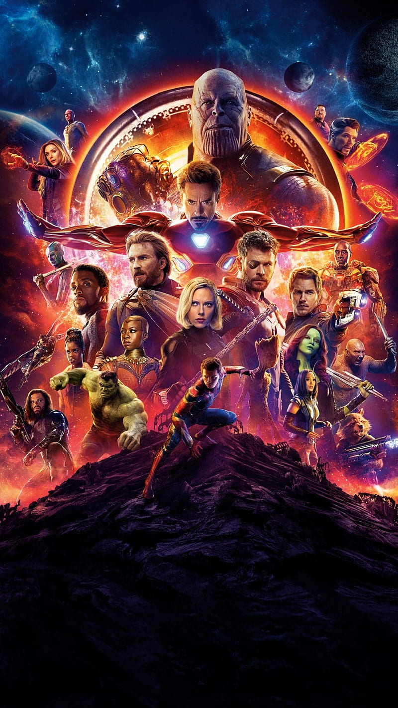 Thanos against Team Avengers , super hero, the avengers, marvels, HD phone wallpaper