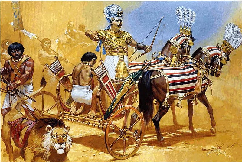 Egyptian Pharaoh-Ramses, chariot, ancient, Pharaoh, Egypt, HD wallpaper