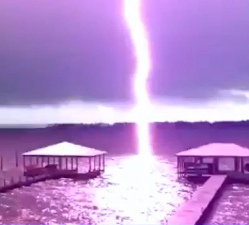 lightning strike, force of nature, ocean, thunderstorm, storm, sea, beach, lightning, nature, lightning bolt, HD wallpaper