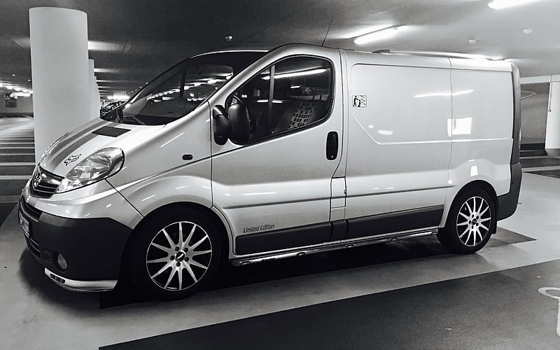 Opel Vivaro, white minibus, tuning Vivaro, German commercial cars, Opel, HD wallpaper