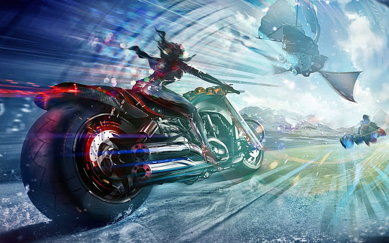 Time Racer, sci-fi, fantasy, time travel, motorcycle, women, HD wallpaper |  Peakpx