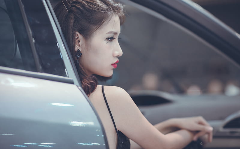 Woman Posing by Vintage Car · Free Stock Photo
