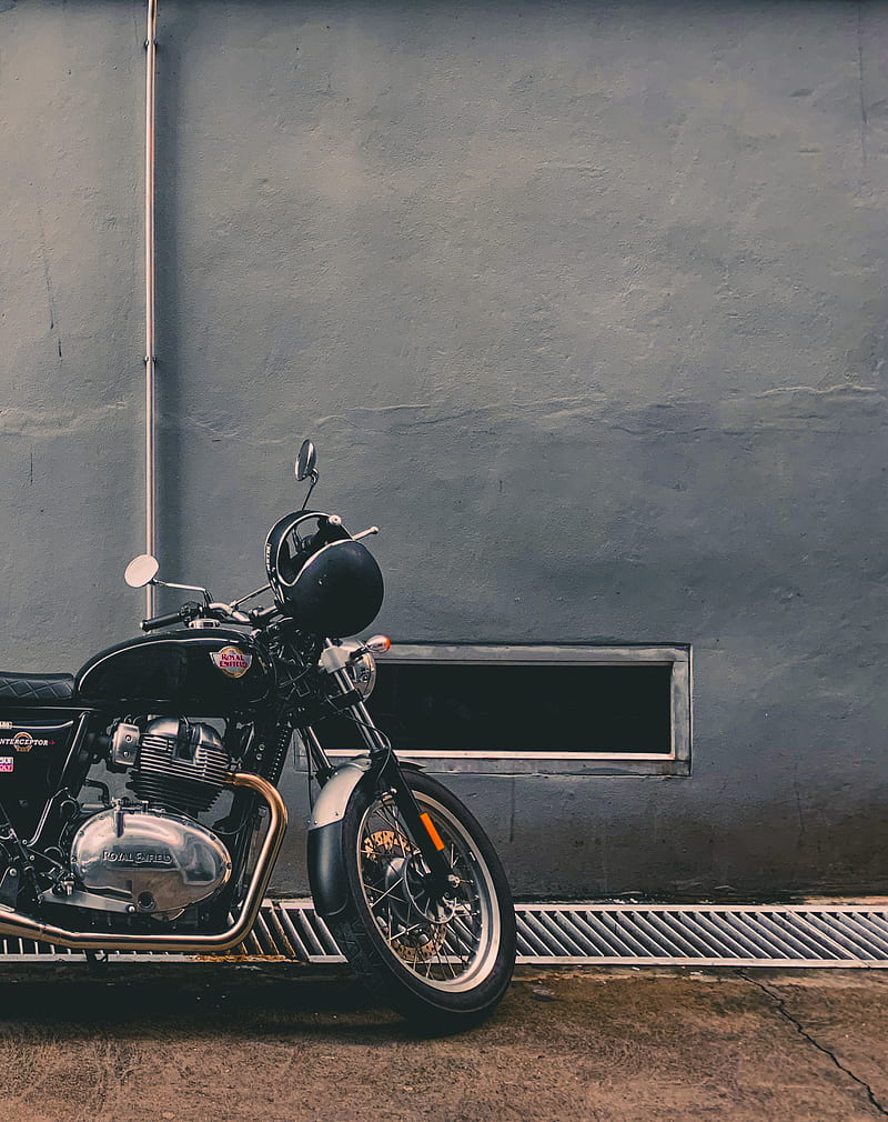 motorcycle, bike, helmet, black, side view, HD phone wallpaper