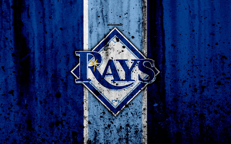 Tampa Bay Rays, grunge, baseball club, MLB, America, USA, Major League Baseball, stone texture, baseball, HD wallpaper