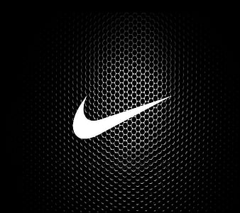 Nike, black, logo, nike logo, pattern, white, HD wallpaper