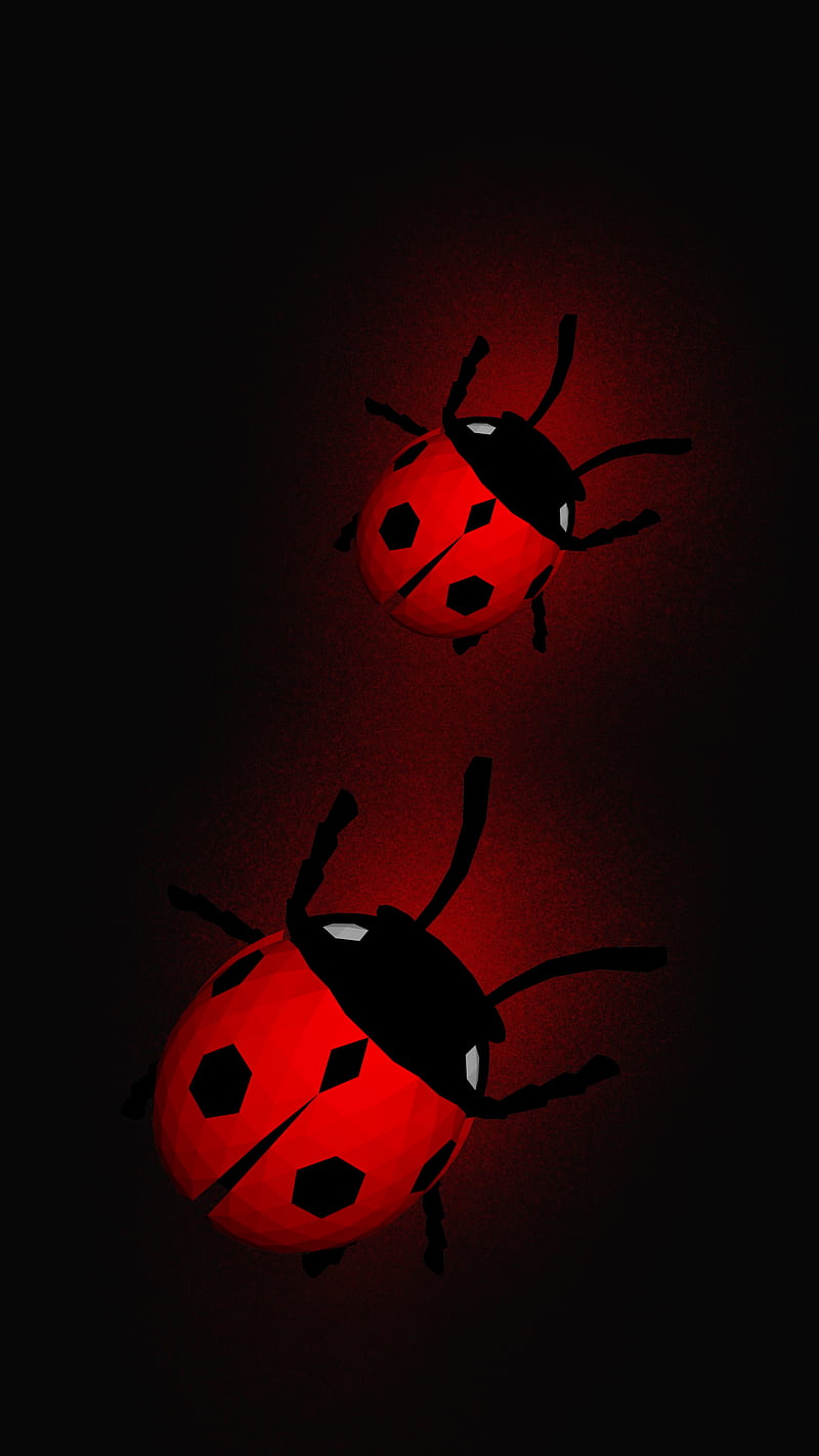 Bug lady, dark, Hardeep, black, red, HD phone wallpaper