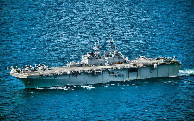 USS Bataan L-5, assault ships, United States Navy, US army, battleship, US Navy, Wasp-class, R, HD wallpaper