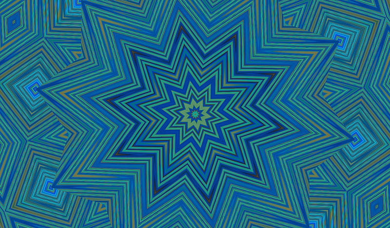 Horizons, background, teal, point, Kaleidoscope, water, green, star, blue, HD wallpaper