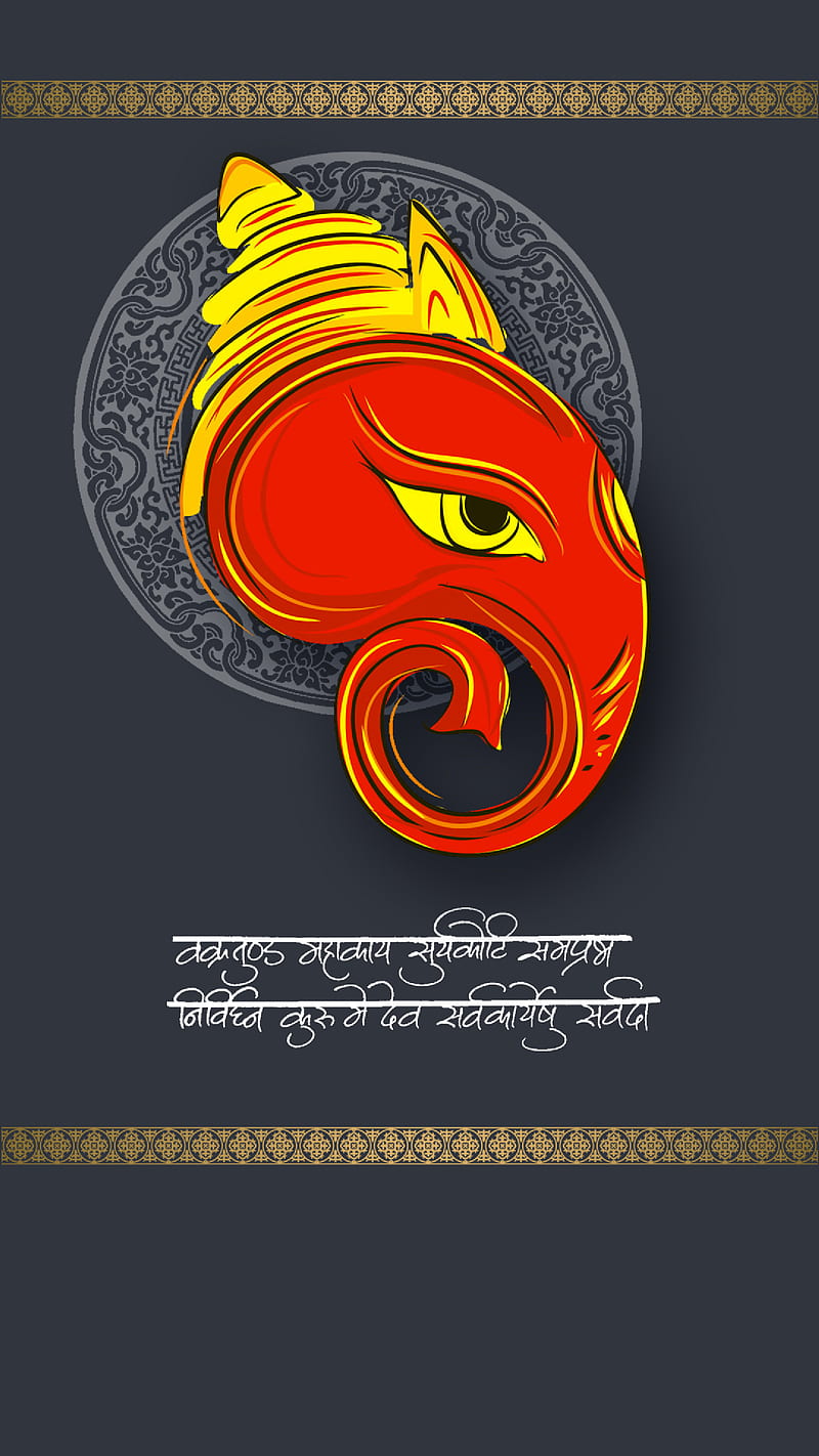lord ganesha, art, ganptibapa, ganrsha, painting, premier, HD phone wallpaper