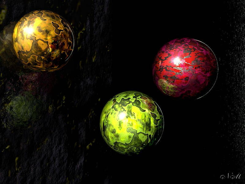 Colourful Spheres in Space, orbs, spheres, colours, space, HD wallpaper ...