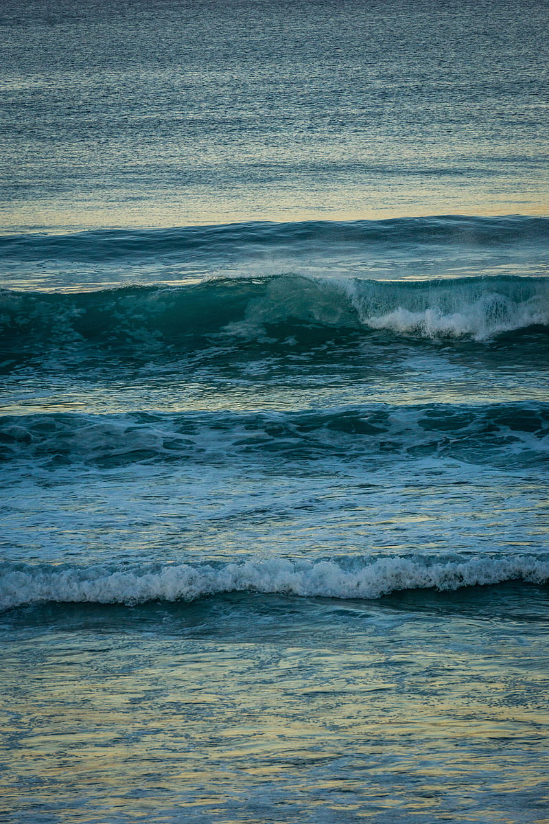 waves, ripples, spray, horizon, HD phone wallpaper