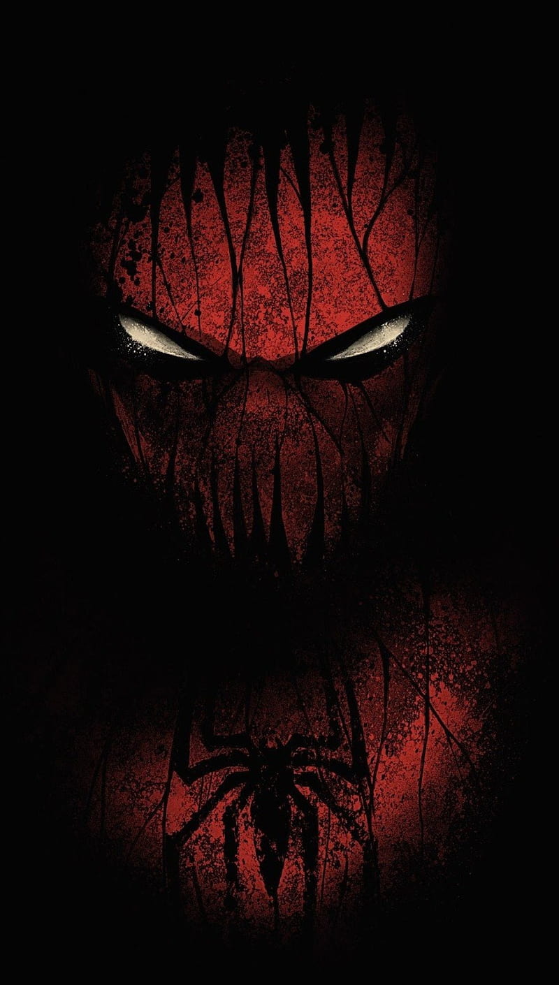 Spiderman, black, red, HD phone wallpaper