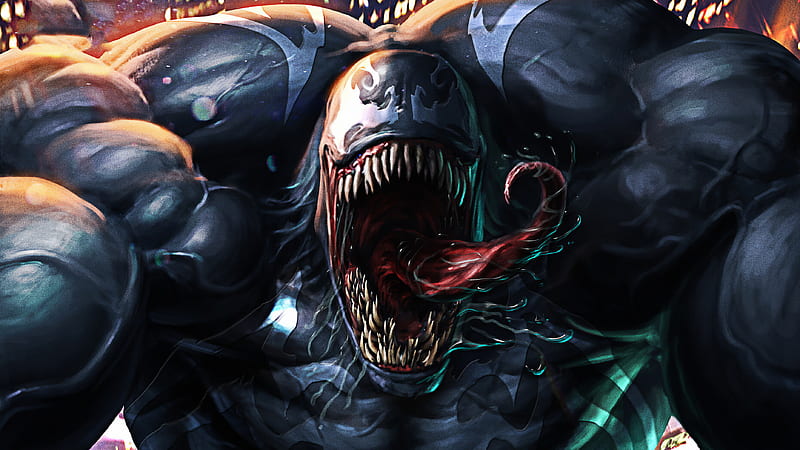 Venom Face New, venom, superheroes, digital-art, artwork, artstation, HD wallpaper
