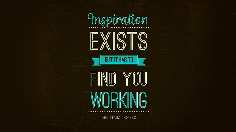 Pablo Picasso Quote, text, pablo picasso, quotes, typography, brown background, HD wallpaper