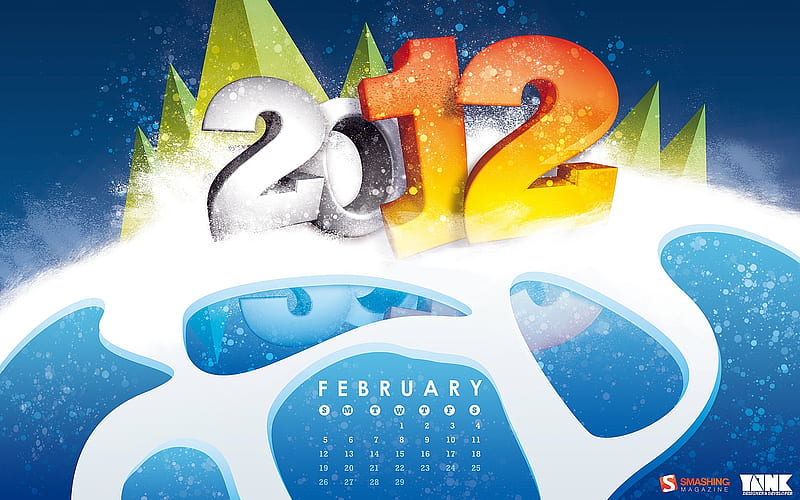 ice melted-February 2012 calendar themes, HD wallpaper