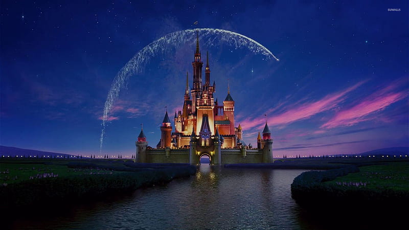 Disney Castle And Arch Of Stars On Blue Sky Disney, HD wallpaper