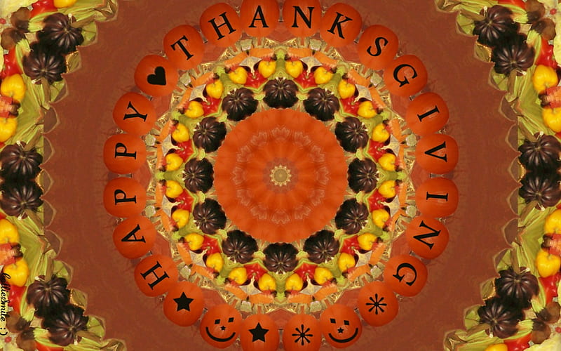 Happy Thanksgiving to Everybody!, red, brown, orange, fruits, yellow, thankfu1, ho1iday, harvest, happy thanksgiving, squash, gourds, thanksgiving, kaleidoscope, kaleidoscopes too1, vegetables, peppers, pumpkins, HD wallpaper