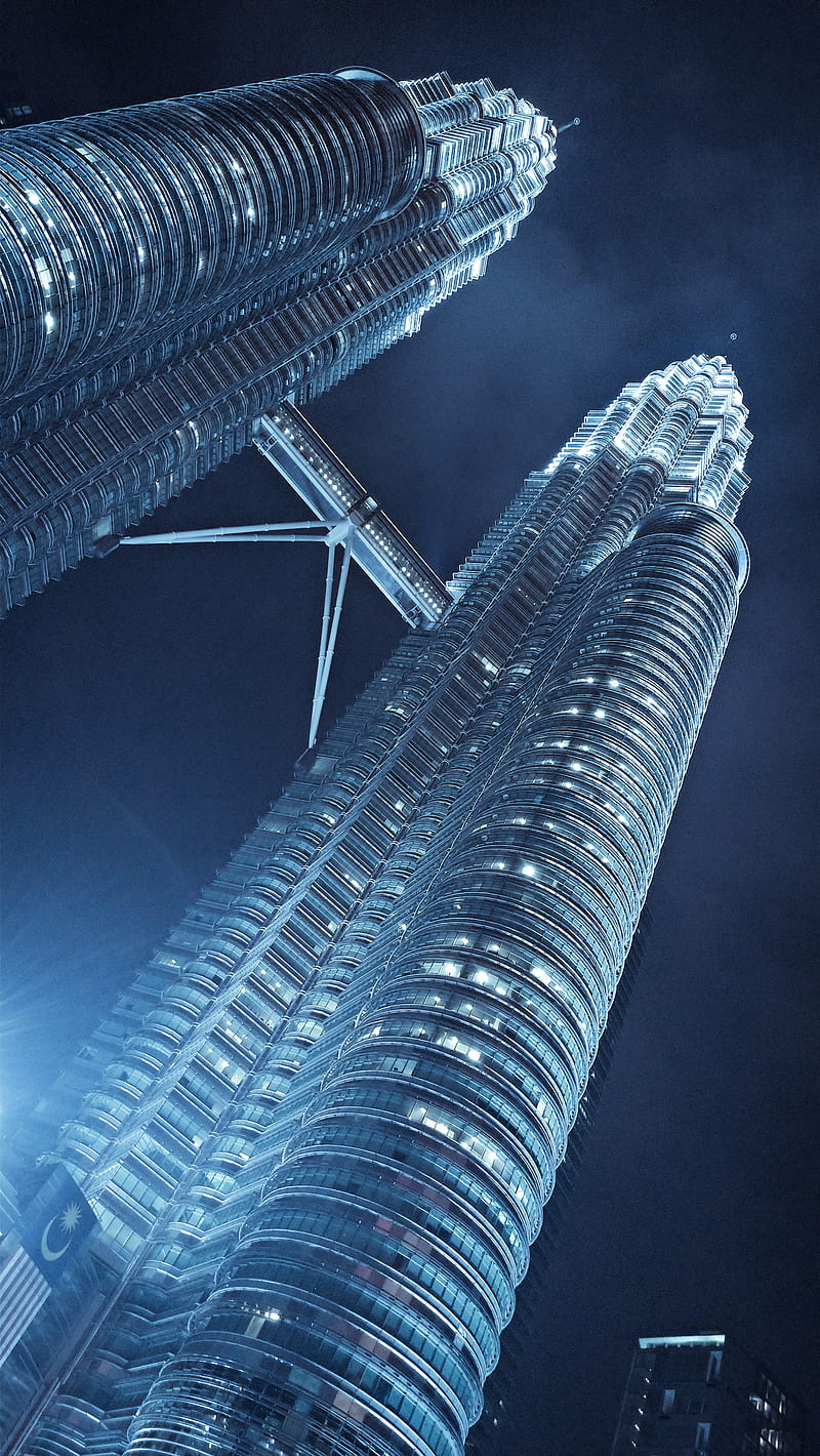 Twin Towers, city, building, malaysia, night, zenfone5, HD phone wallpaper