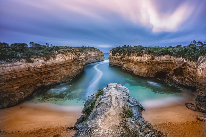 Along the Great Ocean Road, Australia, water, sky, cliffs, sea, clouds, HD wallpaper